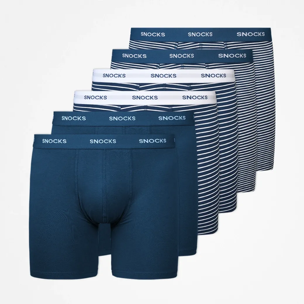 Lange Boxershorts mit Streifen aus Bio-Baumwolle