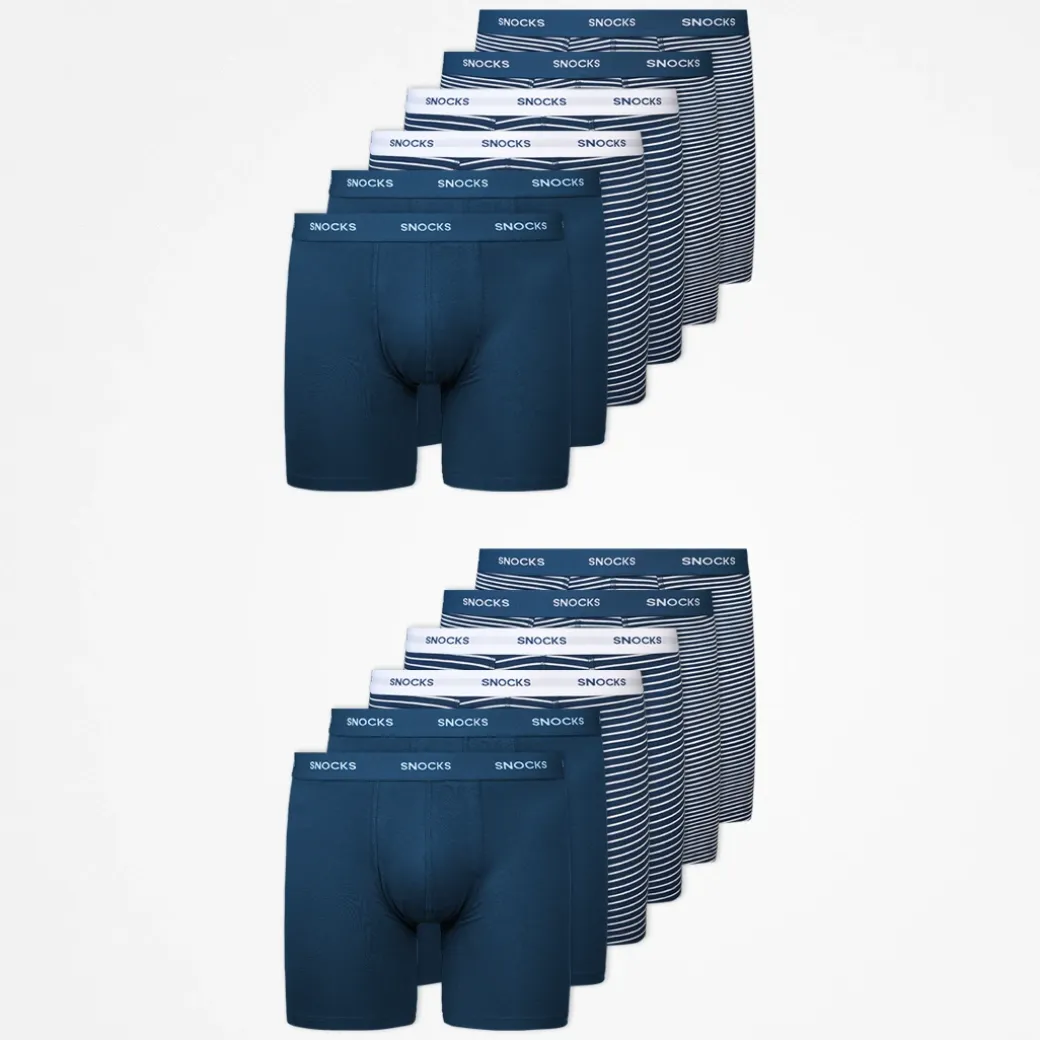 Lange Boxershorts mit Streifen aus Bio-Baumwolle