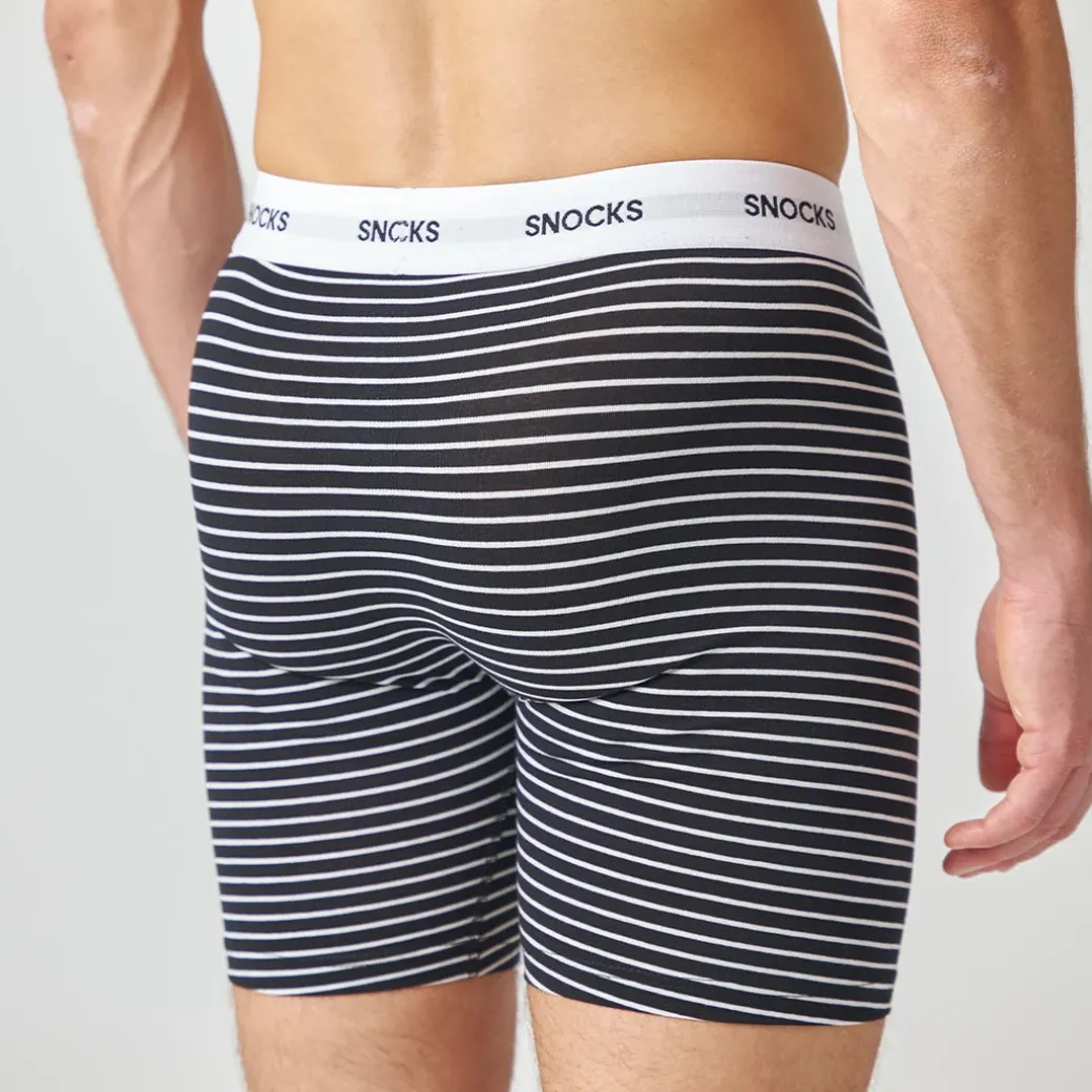 Lange Boxershorts mit Streifen aus Bio-Baumwolle