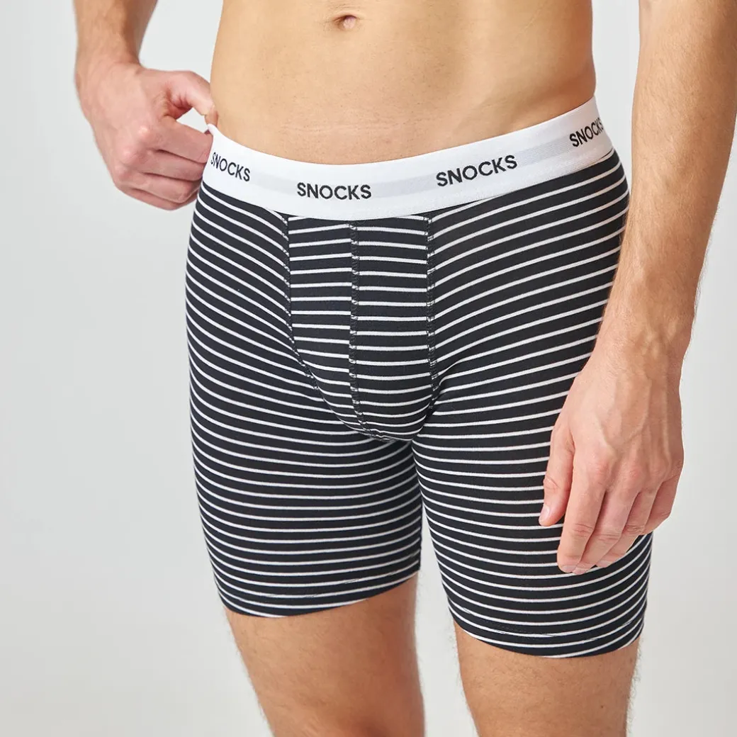 Lange Boxershorts mit Streifen aus Bio-Baumwolle