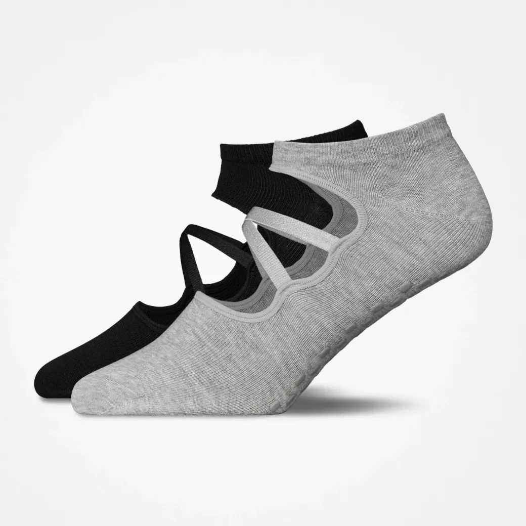 Pilates Socken mit Riemchen aus Bio-Baumwolle