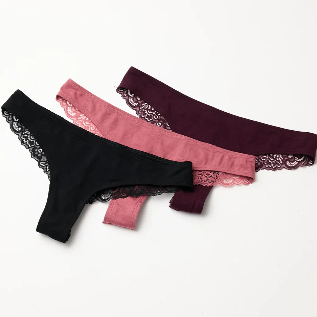 Tangas mit Spitze back ass aus Bio-Baumwolle